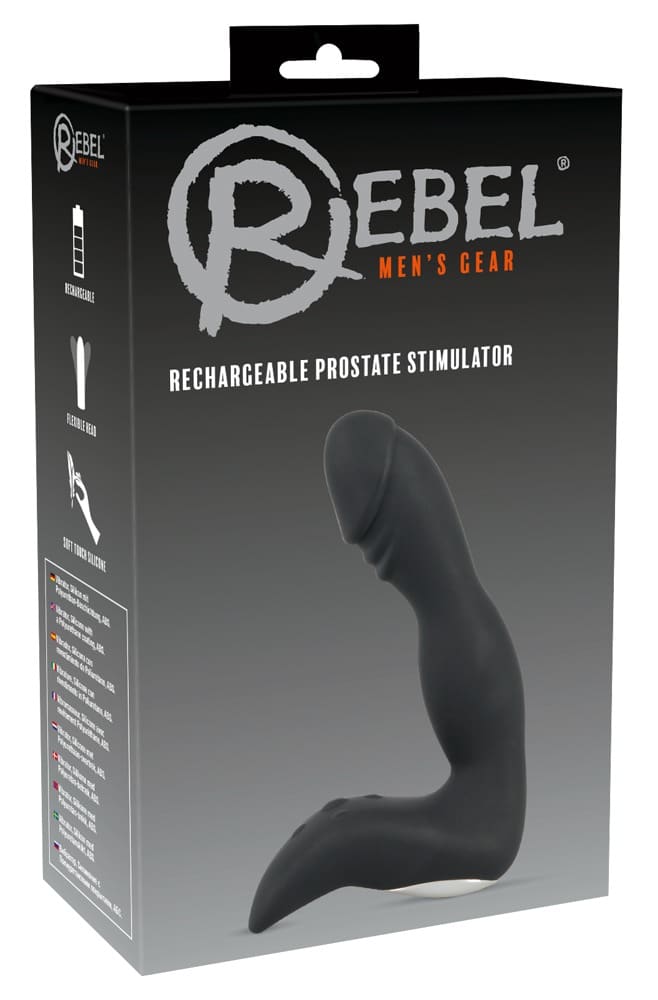 Rebel Prostatastimulator - Flexibler Kopf, 10 Vibrationsmodi schwarz