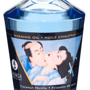 Shunga Aphrodisiac Warming Oil - Blazing Cherry (100ml) Coconut Thrills (100 ml)