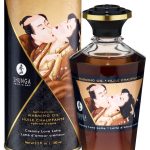 Shunga Aphrodisiac Warming Oil - Blazing Cherry (100ml) Creamy Love Latte (100 ml)