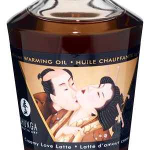 Shunga Aphrodisiac Warming Oil - Blazing Cherry (100ml) Creamy Love Latte (100 ml)