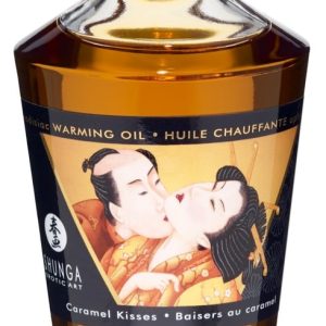 Shunga Aphrodisiac Warming Oil - Blazing Cherry (100ml) Caramel Kisses (100 ml)