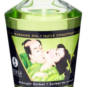 Shunga Aphrodisiac Warming Oil - Blazing Cherry (100ml) Midnight Sorbet (100 ml)