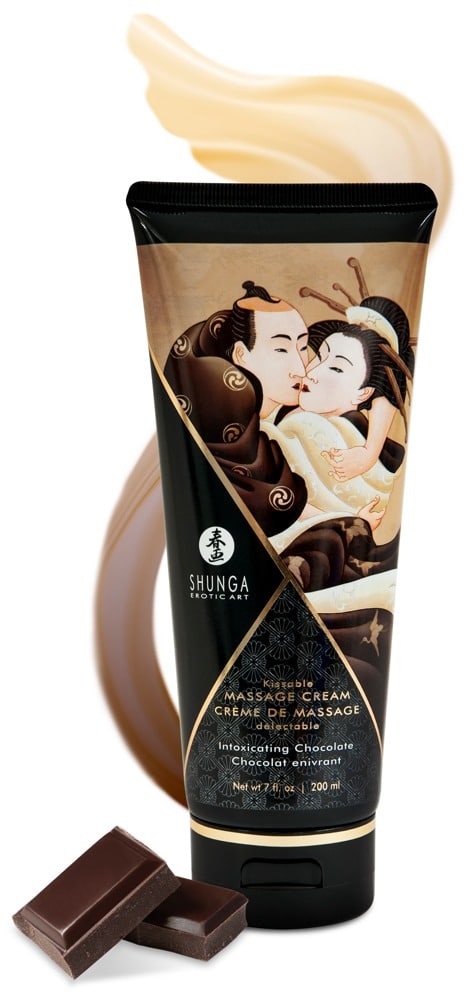 Shunga Kissable Massage Cream - Himbeer Feeling Intoxicating Chocolate (200 ml)