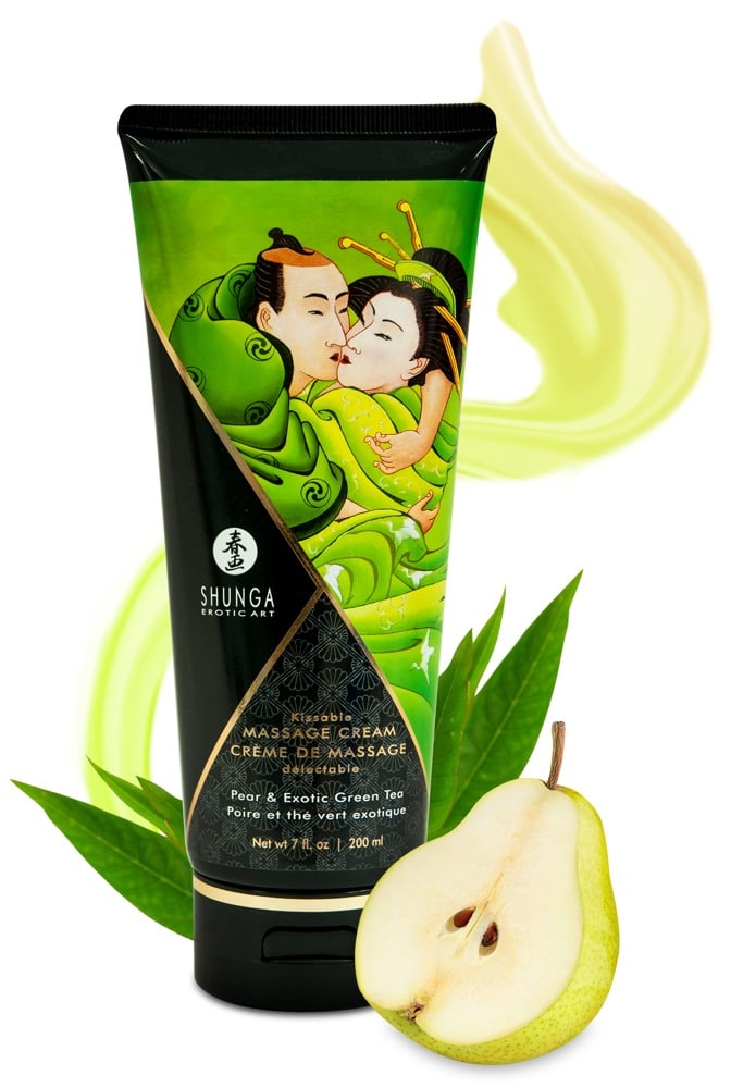 Shunga Kissable Massage Cream - Himbeer Feeling Exotic Green Tea (200 ml)
