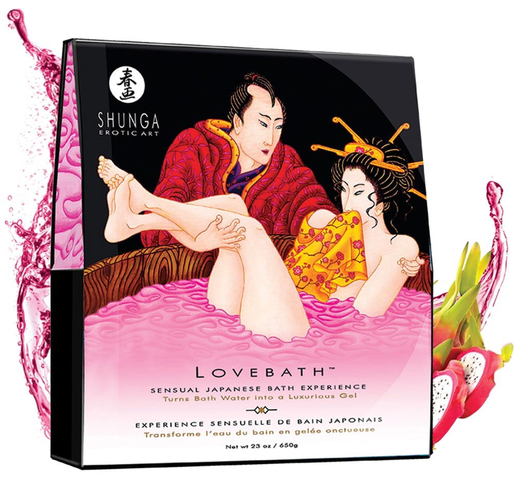 Shunga Lovebath Ocean - Luxuriöses 2-Komponenten-Badepulver (70 Zeichen) Dragon Fruit (650 g)