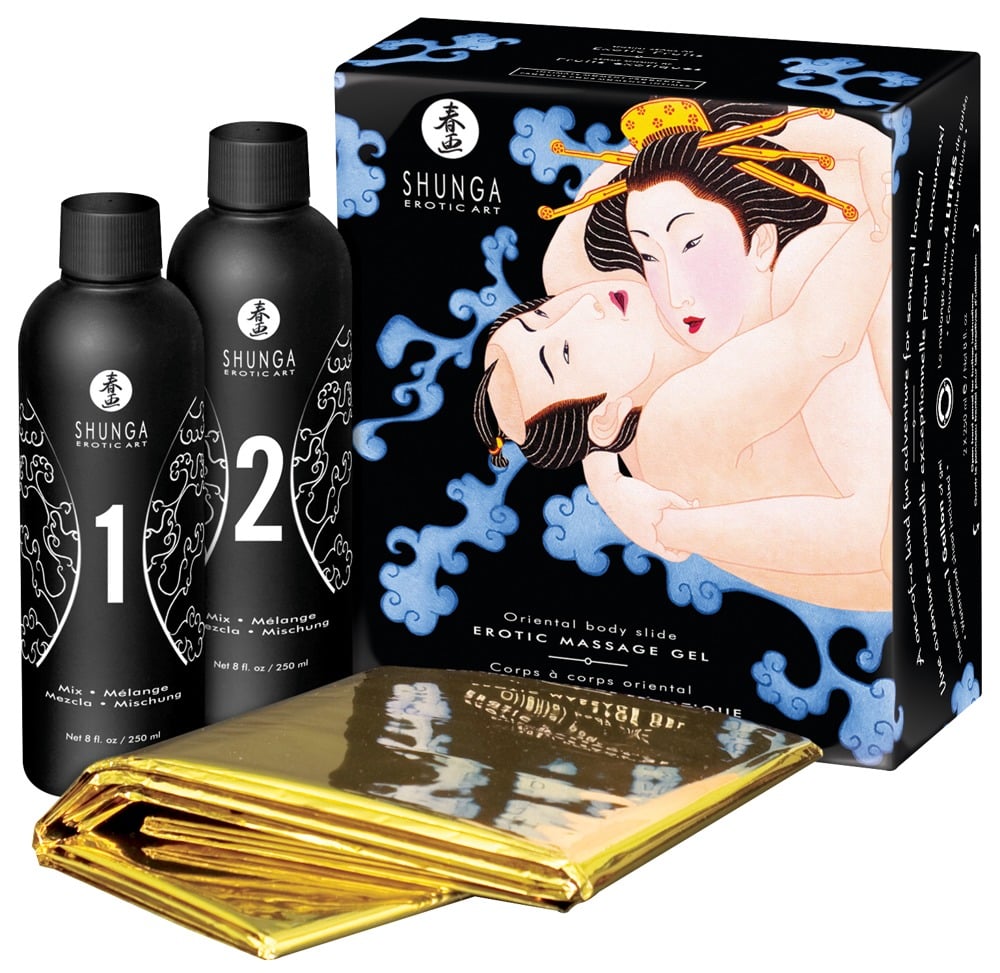 Shunga Oriental Body Slide - Luxuriöses Massage-Set Exotic Fruits (250 ml)