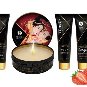 Shunga Geisha's Secret Kit - Sinnliche Massage & Liebesspiele Strawberry Sparkling Wine