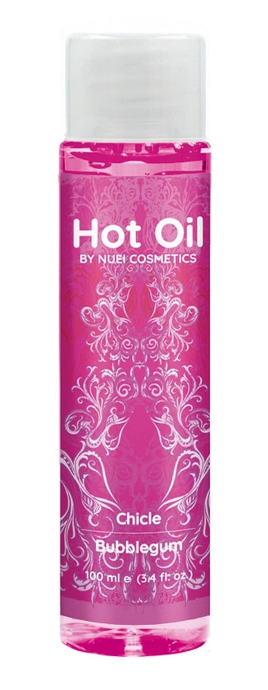 NUEI Hot Oil Strawberry - Veganes Massageöl mit Ginseng-Extrakten (100 ml) Bubble Gum (100 ml)