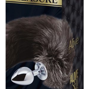 Alive Black & White Fox Tail Analplug M – Verpackung