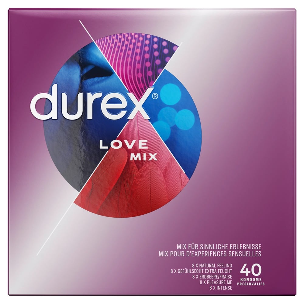 Durex Love Mix - Vorratspack mit 5 Sorten (40 Stück)