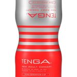 TENGA Dual Sensation Cup - Einweg-Masturbator mit 2 Öffnungen Rot/Silber