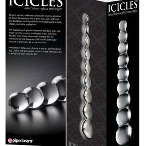 Icicles Glasdildo - Raffiniertes Kugeldesign für heiße Lust