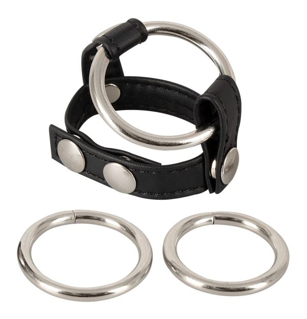 Sextreme Bad Kitty Cock/Ball Ring - Lederimitat mit 3 Penisringen