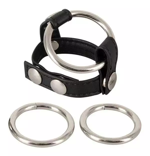 Sextreme Bad Kitty Cock/Ball Ring - Lederimitat mit 3 Penisringen Sextreme Bad Kitty Cock/Ball Ring - Lederimitat mit 3 Penisringen