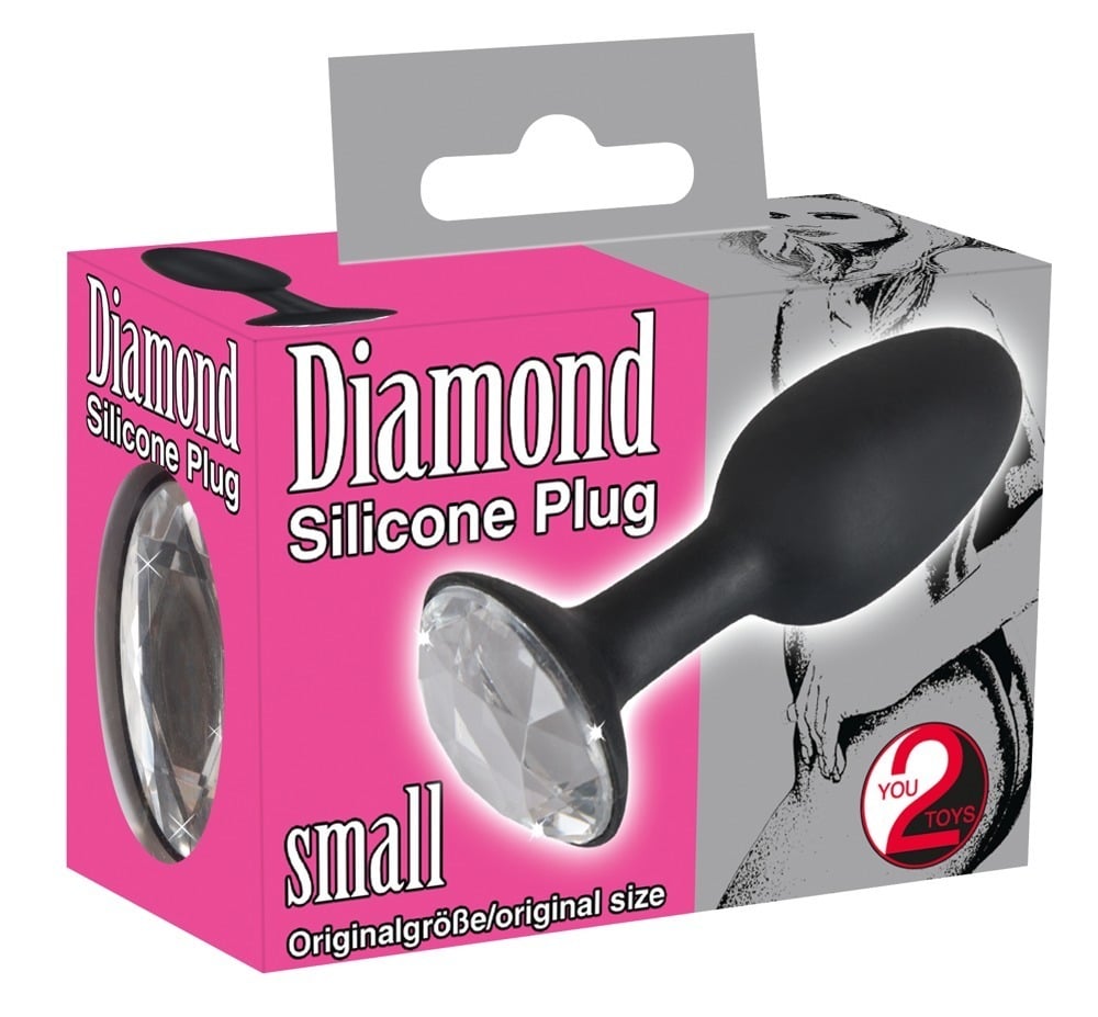 You2Toys Analplug Diamond Silicone - Eindringliches Glanz-Stück Schwarz/Transparent