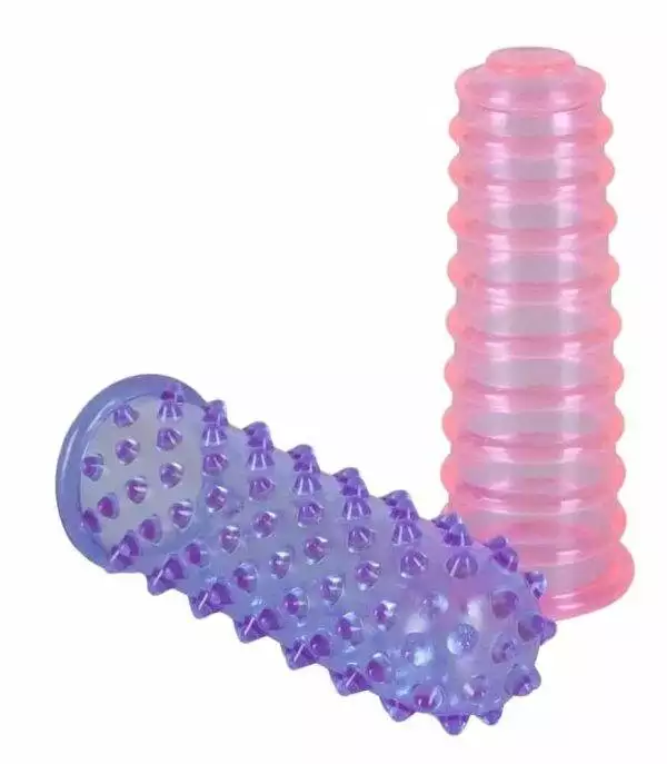 You2Toys Love Fingers 2er Set - Gerillt & Genoppt - Dehnbar & Vielseitig Lila Pink