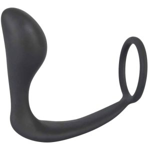 Black Velvets Ring + Plug - Penis-/Hodenring mit Analplug