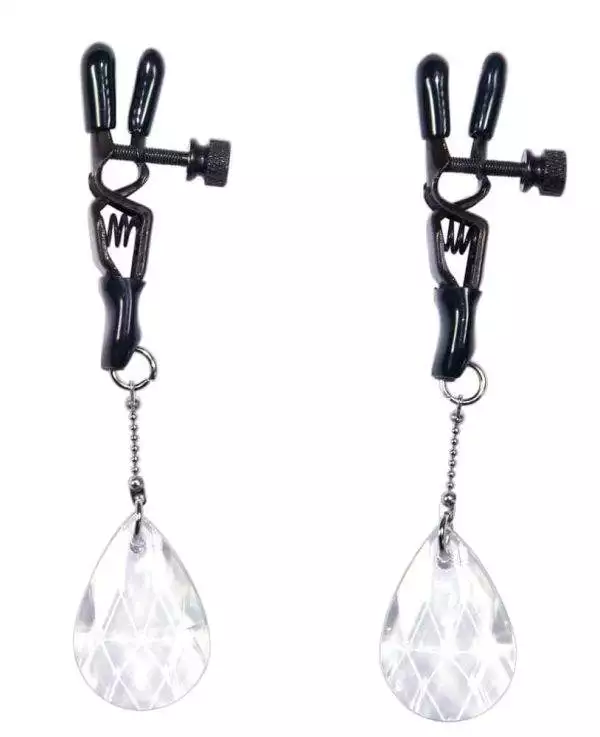 Bad Kitty Nipple Drops - Schwarze Nippelklemmen mit Tropfenanhängern