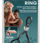 You2Toys Triple Ball- und Cockring - Verlängert Erektion, dehnbar Schwarz/Silber