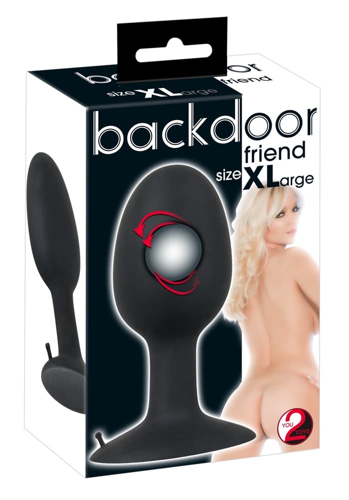 Backdoor Friend XL - Analplug mit Saugfuß und rotierender Innenkugel