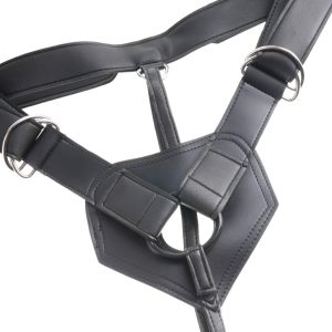 King Cock Strap-On 8Zoll - Verstellbarer Harness mit herausnehmbarem Dildo Hautfarben hell/Schwarz