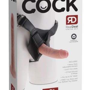 King Cock Strap-On: Verstellbarer Harness mit herausnehmbarem Dildo Light