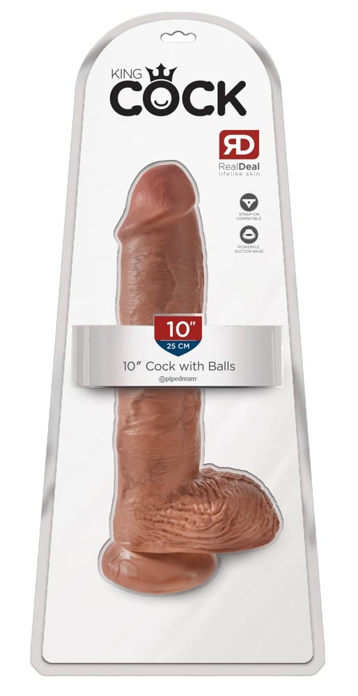 King Cock Realistischer Dildo | Mit Saugfuß | Strap-on kompatibel Tan