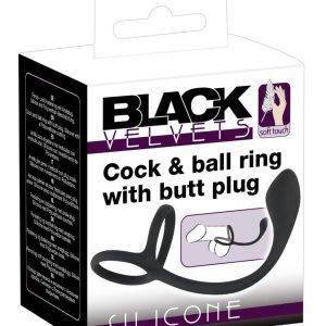 Black Velvets Analplug mit Cock & Ball Ring