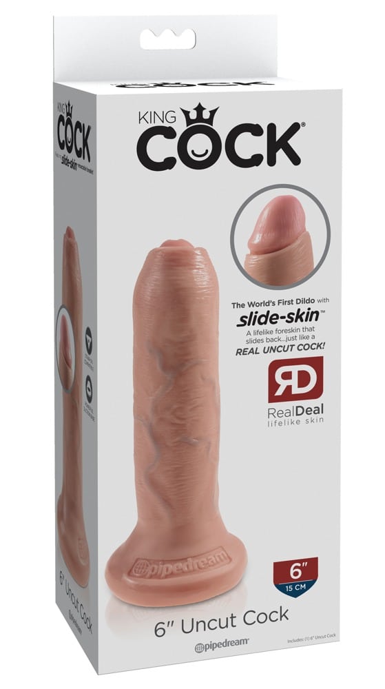 King Cock Uncut - Naturdildo mit beweglicher Vorhaut