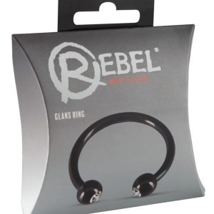 Rebel Glans Ring - Eichelring mit Schmuck-Kugeln Schwarz, Transparent