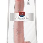 King Cock Naturdildo mit Saugfuß - 35,6 cm Länge, Ø 6 cm Light