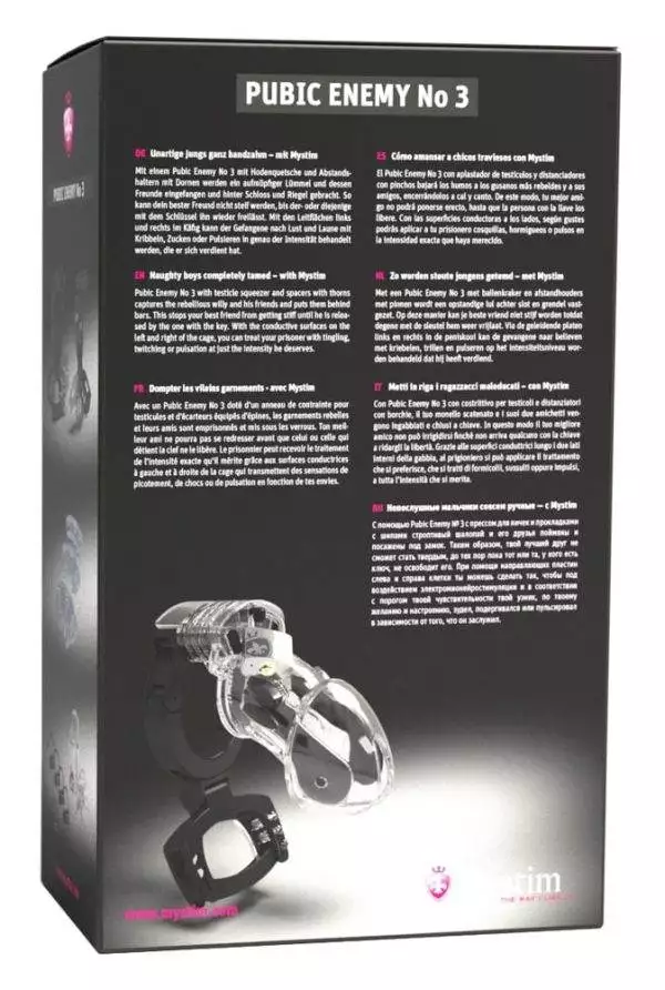 Mystim Pubic Enemy No 3 - Peniskäfig mit E-Stim und Hodenquetsche Transparent/Schwarz Mystim Pubic Enemy No 3 - Peniskäfig mit E-Stim und Hodenquetsche Transparent/Schwarz