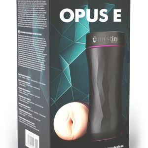 Mystim Opus E Vagina - Masturbator mit E-Stim-Adapter Schwarz/Hautfarben hell