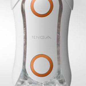 TENGA Flip Orb - Blowjob-Simulation & 2-Punkte-Stimulation Weiß/Transparent/Orange