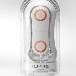 TENGA Flip Orb - Blowjob-Simulation & 2-Punkte-Stimulation Weiß/Transparent/Orange