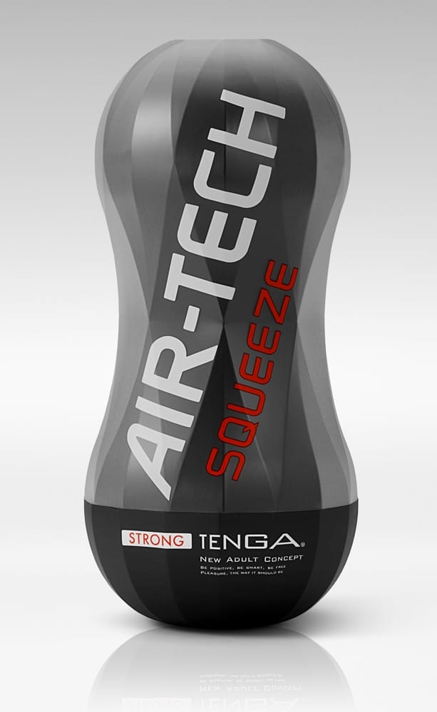 TENGA Air Tech Squeeze Strong - Masturbator mit extra Saugeffekten Schwarz/Weiß