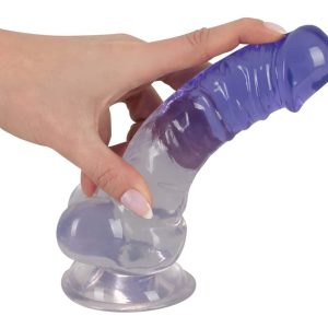 Crystal Naturdildo mit Saugfuß - Für intensive Stimulation Transparent/Lila