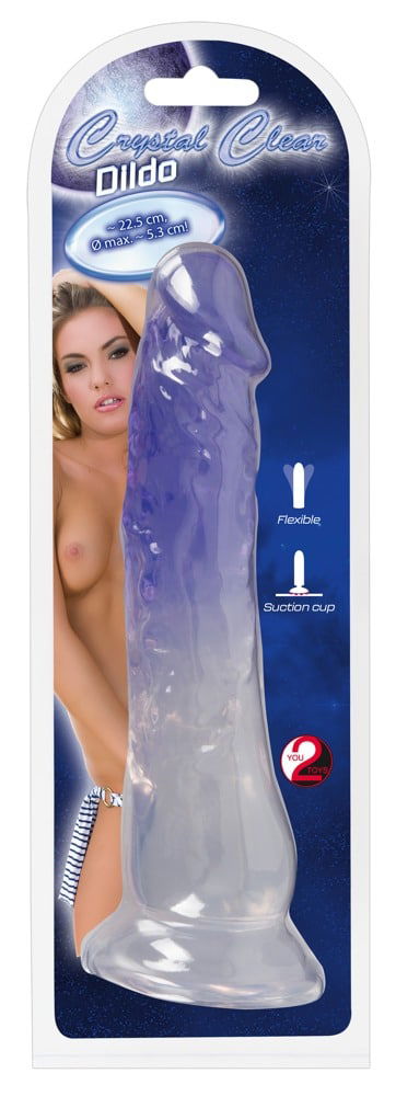 Crystal Naturdildo mit Saugfuß - 22,5 cm Transparent/Lila