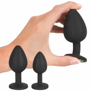 Black Velvets Anal Kit - Analdusche & 3 Plugs mit Schmucksteinen