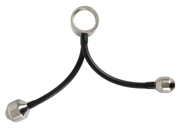 You2Toys Metall-Penisring mit Plug-Gewichten Silber/Schwarz