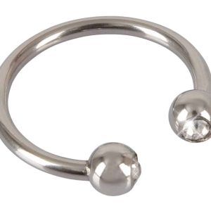 Rebel Glans Ring - Eichelring mit Schmuck-Kugeln Silber, Transparent