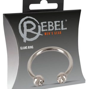 Rebel Glans Ring - Eichelring mit Schmuck-Kugeln Silber, Transparent