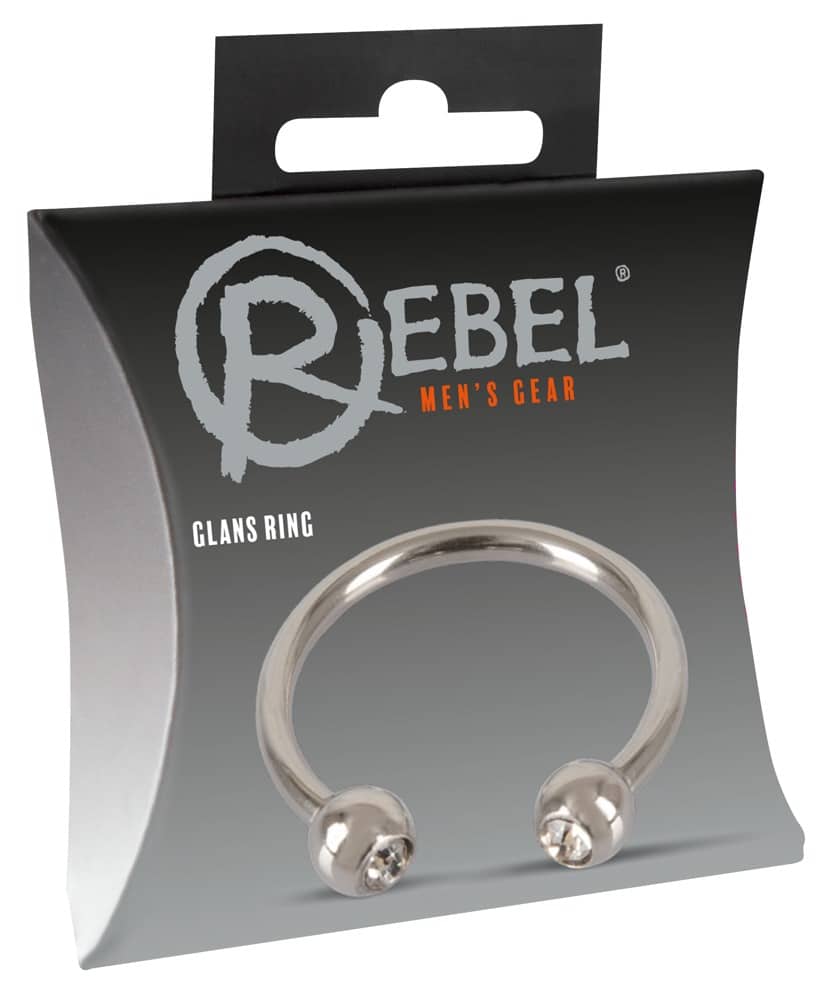 Rebel Glans Ring - Eichelring mit Schmuck-Kugeln Silber, Transparent