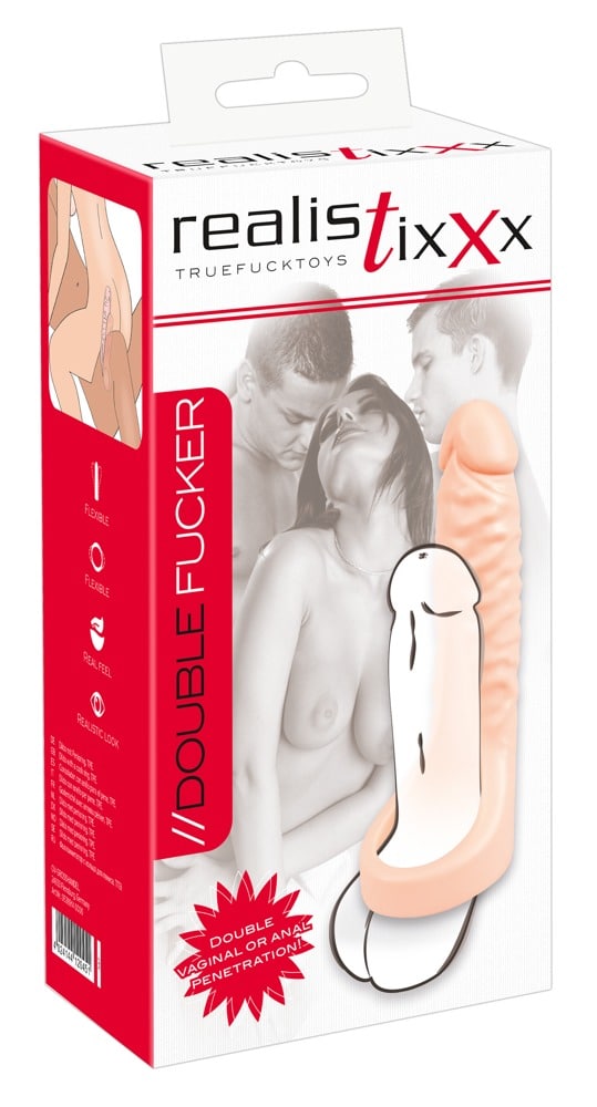 Realistixxx Double Fucker - Penis-/Hodenring mit Naturdildo