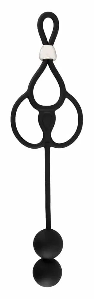 Rebel Triple Ball/Cock Ring mit Analkugeln - Silikon