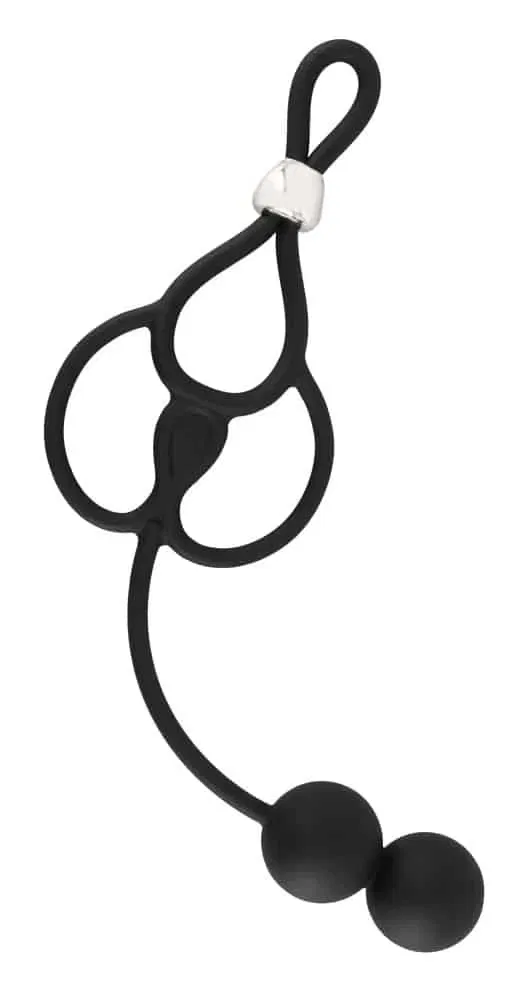 Rebel Triple Ball/Cock Ring mit Analkugeln - Silikon