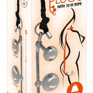 You2Toys - Bondage Plugs mit 10m Seil Silber/Schwarz