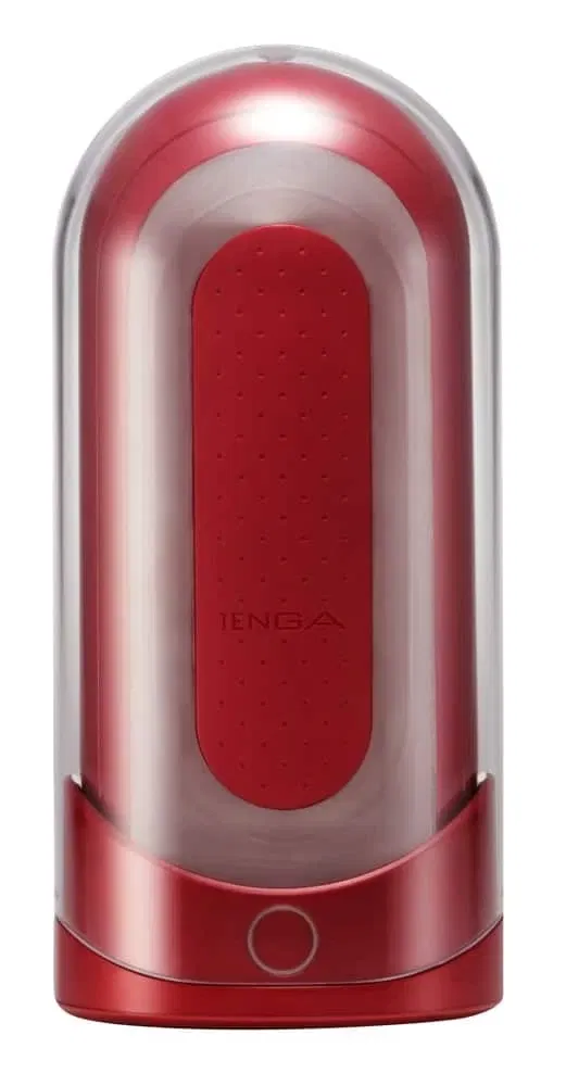 TENGA Flip 0 Red Warmer - Aufklappbarer Masturbator mit Heizstab Rot/Transparent