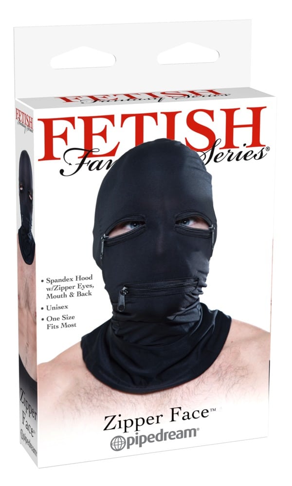 Fetish Fantasy Series Zipper Face Hood - Leichte Kopfmaske mit Reißverschlüssen (70 Zeichen)