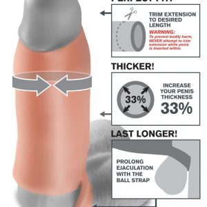 Fantasy X-TENSIONS - Penisvergrößerungshülle mit Hodenring Hautfarben hell
